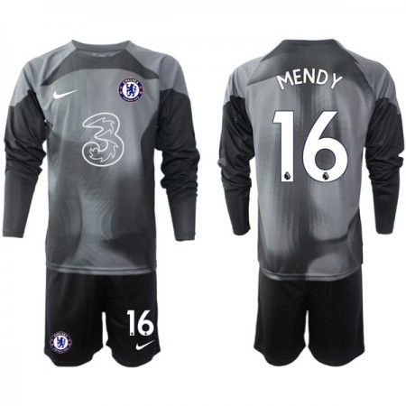 Tenue Enfant Chelsea MENDY 16 Gardien Noire 2022-23 ML (+ Short)